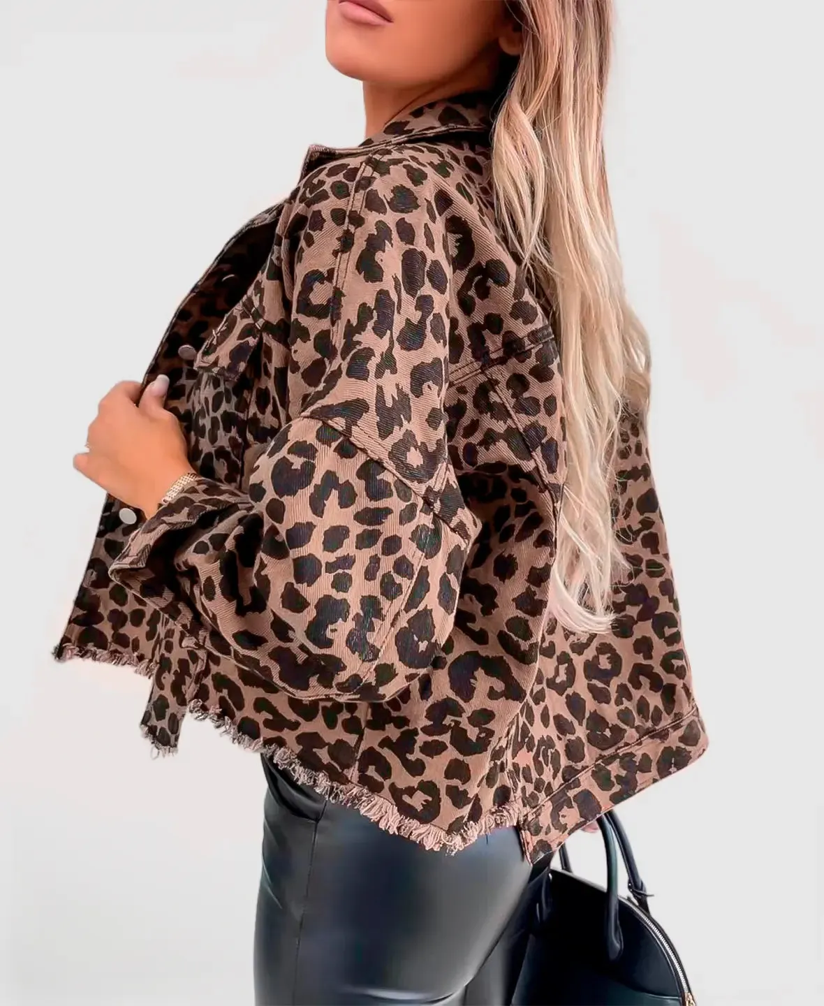 Women's Leopard Print Cotton Jacket &ndash; Tailored Statement Layer &ndash; view 2