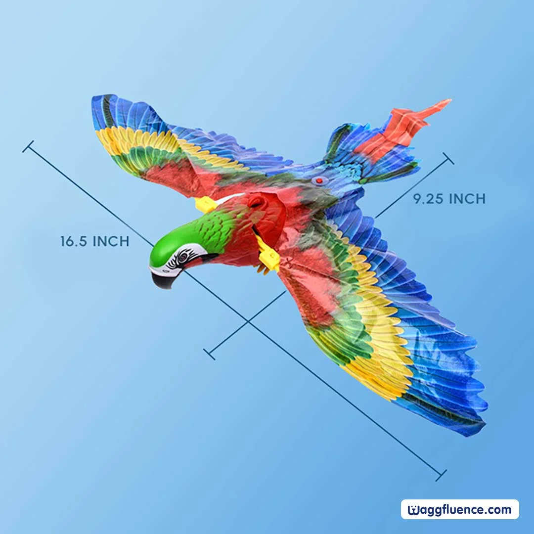 Waggfluence Bird Simulation Interactive Hanging Parrot/Eagle Flying Toy for Cats (HOT PRODUCT | LOW STOCK)