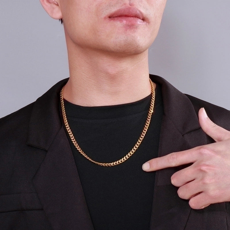 1 Piece Fashion Solid Color Stainless Steel Plating 18k Gold Plated Unisex Necklace