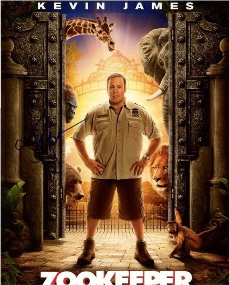 Kevin james signed autographed 11x14 zookeeper griffin keyes Photo Poster painting