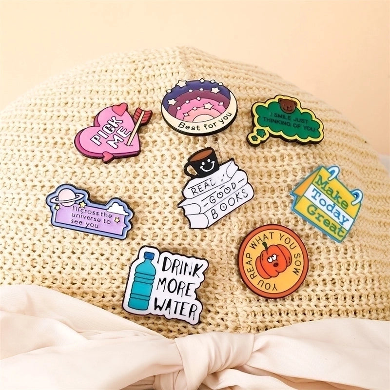 Preppy Style Minimalist Letter Alloy Enamel Women's Brooches