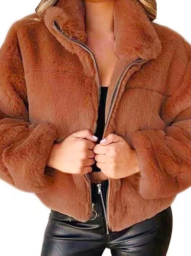 Zipper Cardigan Plush Warm Jacket | EGEMISS