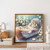Bathing Kitten - Round Drill Diamond Painting - 40*40CM