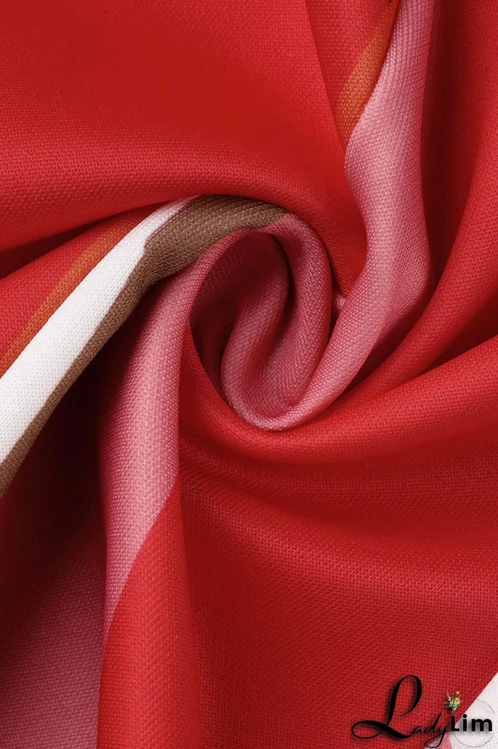 Camel Casual Print Patchwork Buttons Turn-back Collar Long Sleeve Two Pieces