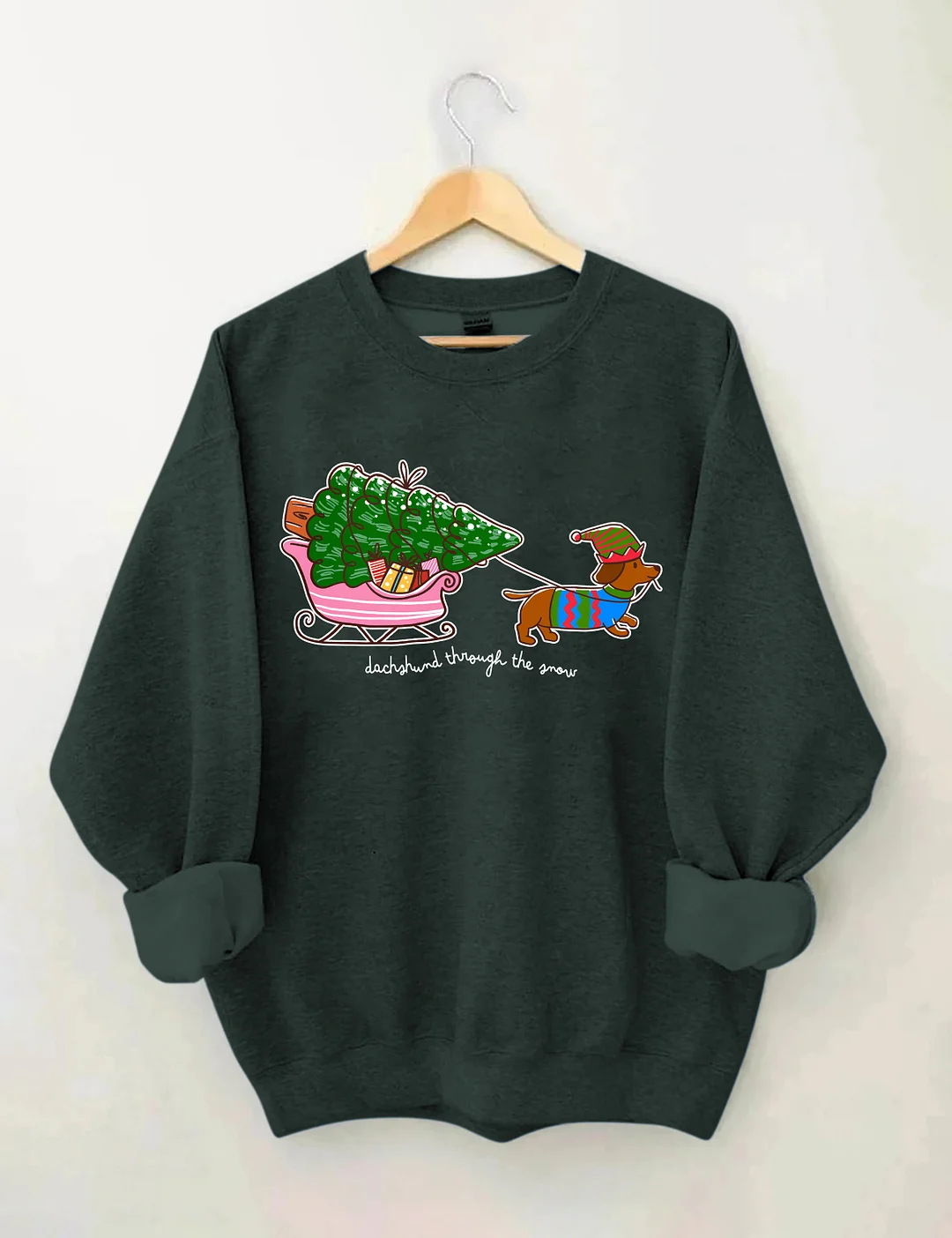 Cute Christmas Dachshund Dog Mom Sweatshirt
