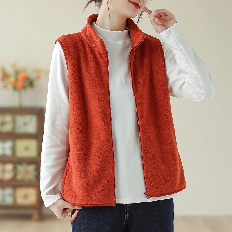 Athvotar Athvotar Autumn And Winter New Mother Dress Rocking Velvet Horse Clip Warm Casual Coat Women Fashion Shoulder Vest Woman