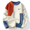 Unisex Casual Trendy Contrast Color Knitted Sweater