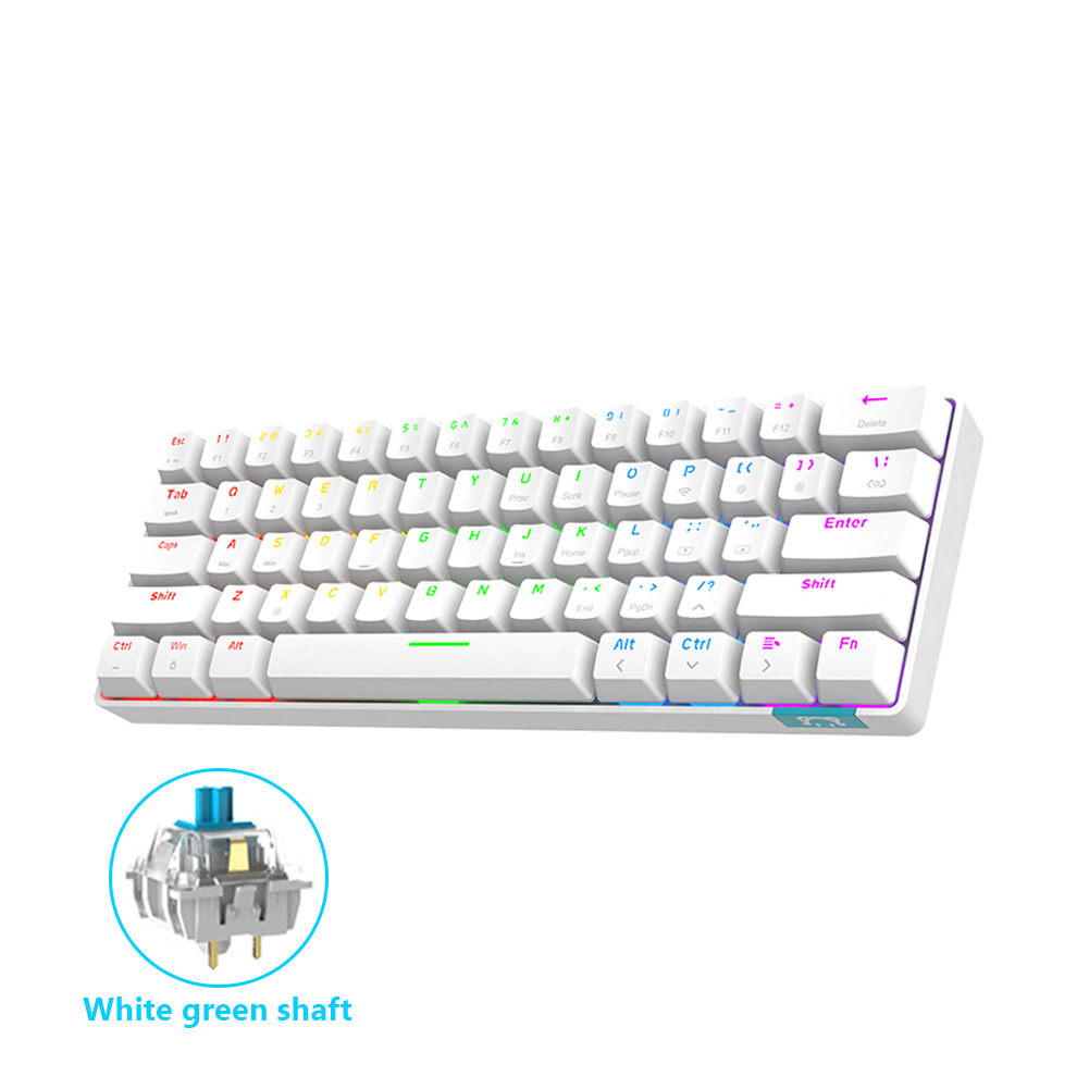 

61 Keys Bluetooth Mechanical Gaming Backlit Keyboard, White, 501 Original