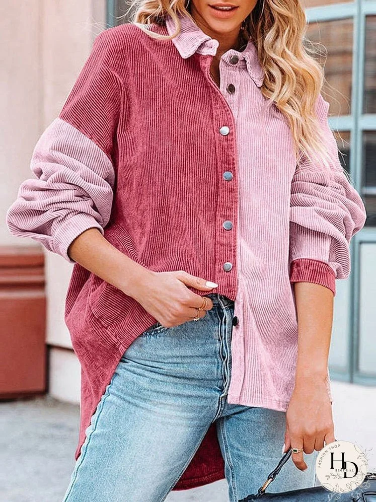 Statement Corduroy Colorblock Jacket