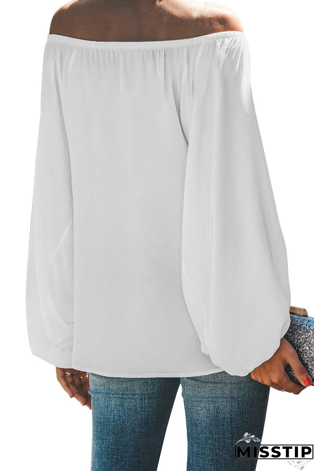 Versatile White Off-Shoulder Shirt