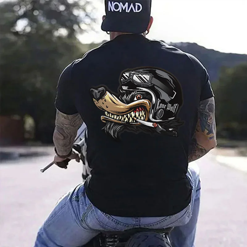 LONE WOLF Black Print T-shirt