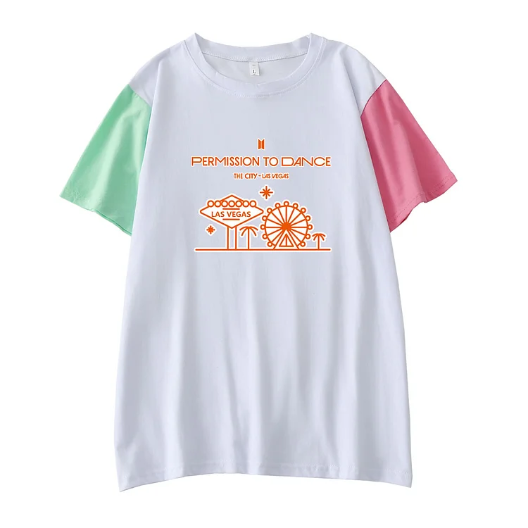 BTS Permission to Dance Colorblock Las Vegas City T-shirt