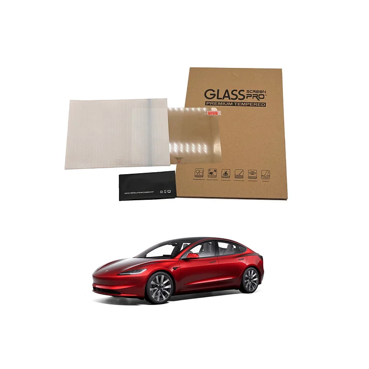 Model 3 Highland Rear Screen Tempered Glass Protector Kit Compatible Rear Seat Center Screen Protector For Tesla 2024 Model 3 ITN Auto