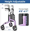 Soundfuse 3 Wheel Walkers for Seniors, Lightweight Foldable Aluminum Rollator Walker, Height Adjustable Three Wheel Walker