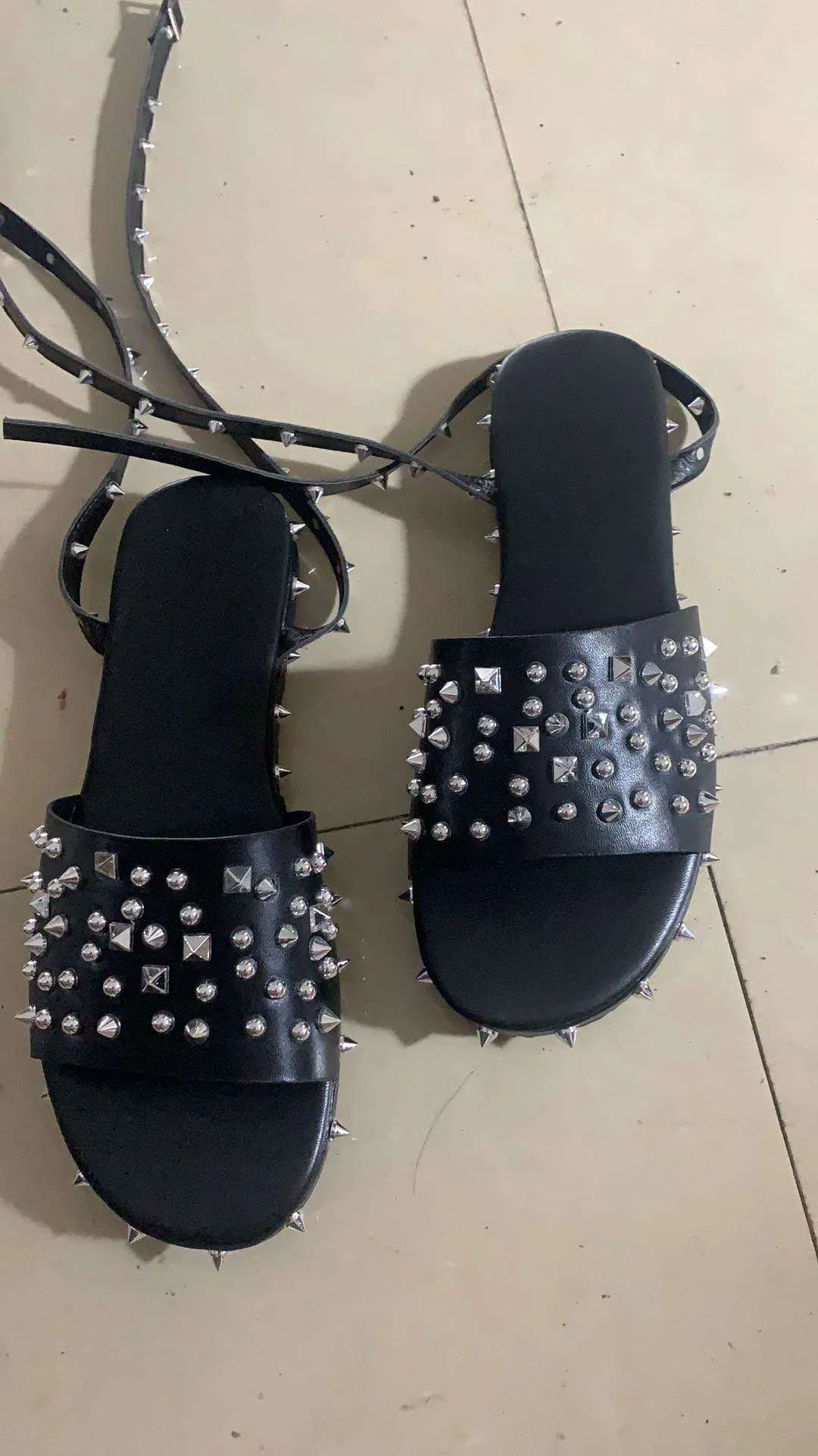 Qengg New Rivet Sandals Women 2022 Summer Rome Style Open Toe Buckle Ladies Casual Shoes 35-43 Large-Sized Female Comfortable Feetwear