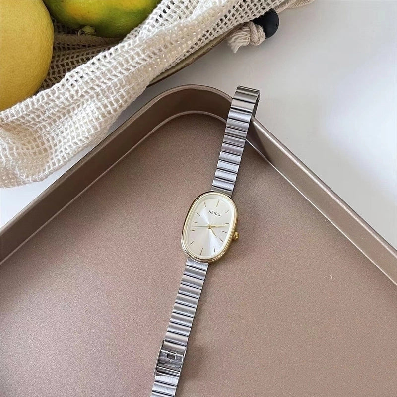 Elegant Oval Single Folding Buckle Quartz Women’s Watches