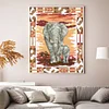 Elephants-Partial 9CT Stamped Cross Stitch Bead Embroidery 35*42cm