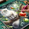 Framed Diamond Painting - Full Round Drill - Cat and Pomegranate (25x25cm)