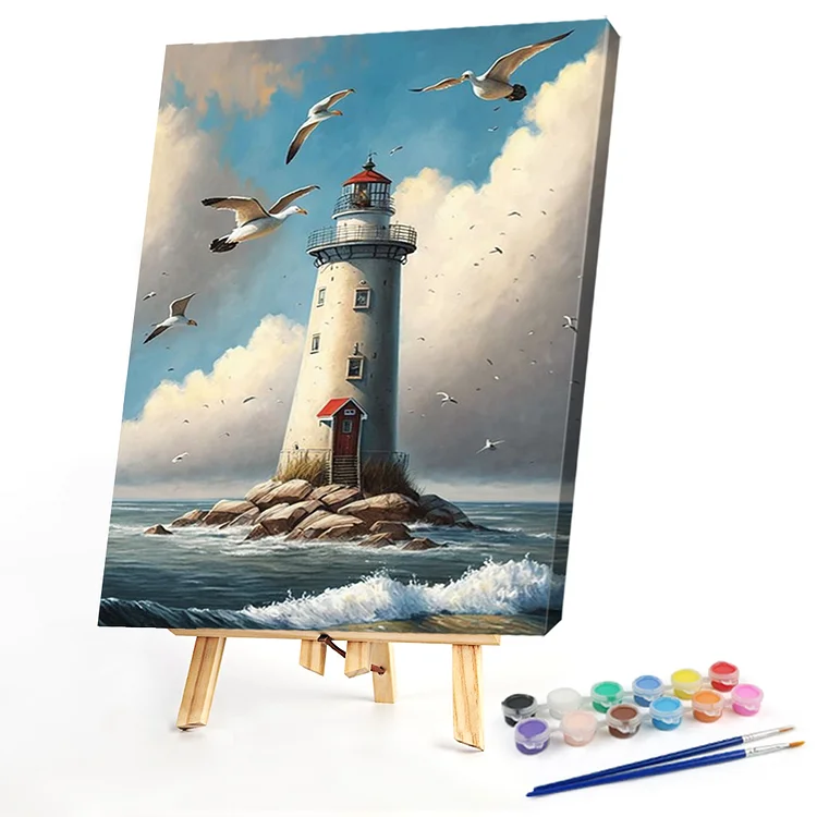 Oil Paint By Numbers -  Lighthouse  40*50CM