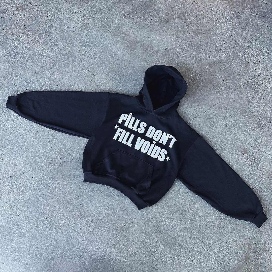 Love Fills The Voids Print Long Sleeve Hoodies