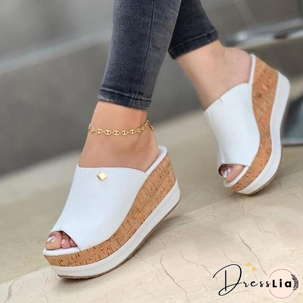 Wedge Slippers Women Shoes Summer Peep Toe Sandals Fashion Platform Slippers Outdoor Casual Flip Flops Sandalias De Mujer