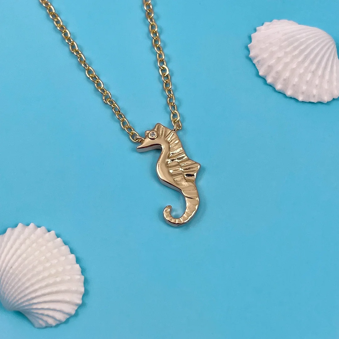 Golden Seahorse Necklace