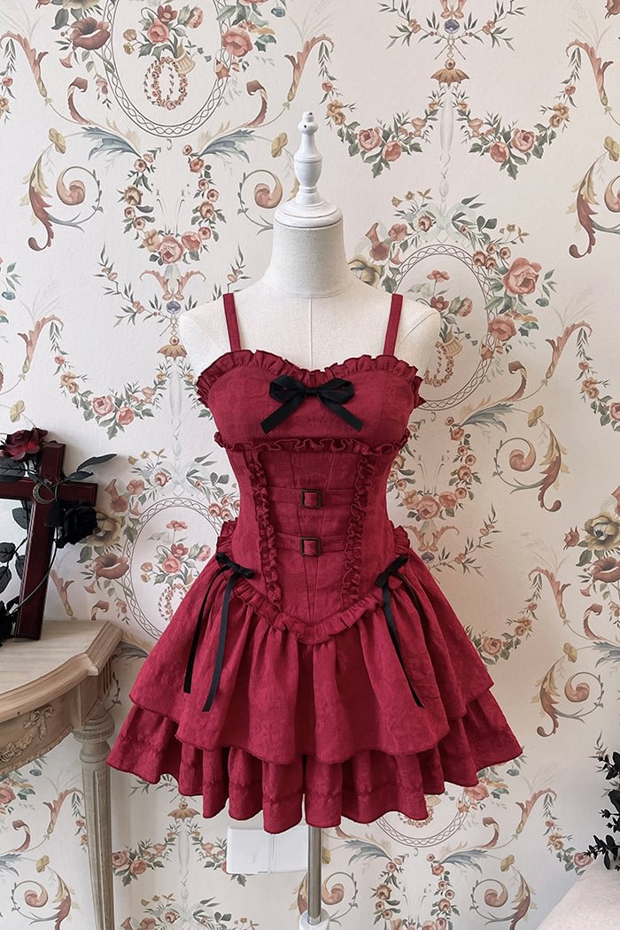 [Reservation] Lolita Red Hunter Amber JKS Dress Full Set SP17413