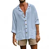 Men's Loose Casual Lapel Long Sleeve Shirt