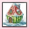 Watermelon House-14CT Stamped Cross Stitch 22*22cm/8.66*8.66in tapestrymarket