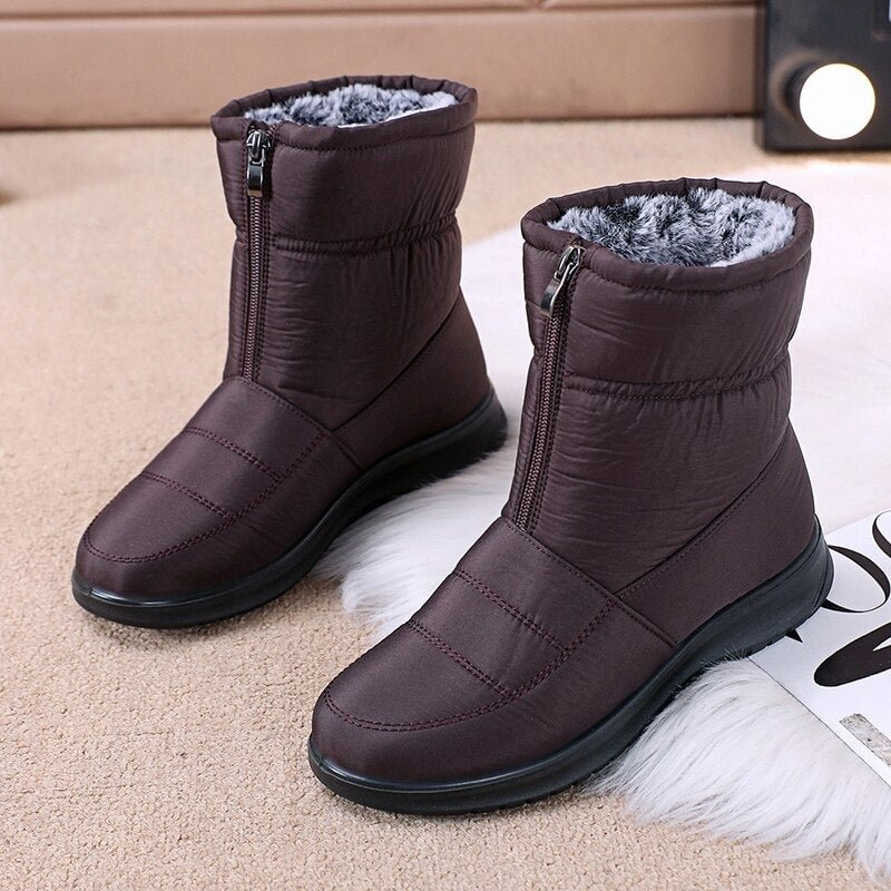 Nine o'clock All-match Women's Winter High Boots New Non-slip Female Shoes Quality Plush Zip Opening Footwear Trend Soft Comfort
