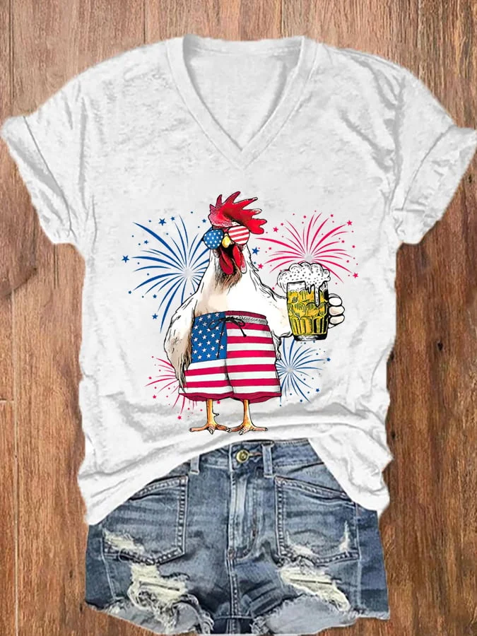 Buy 2 Get 10% Off Women's 4th of July Print Casual T-Shirt