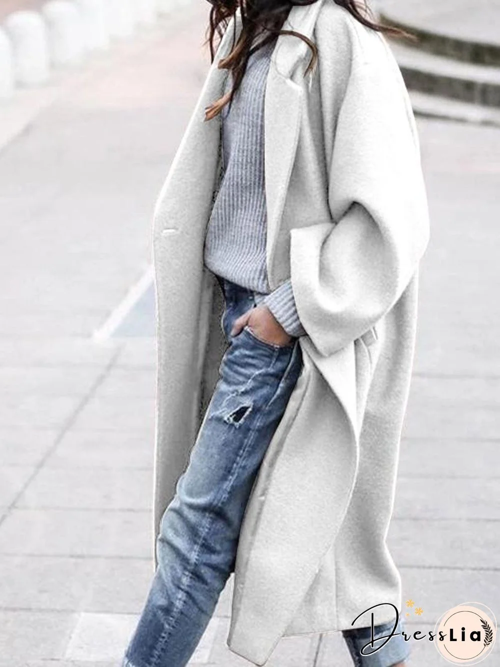 Women's Coats Solid Double-Sided Woolen Mid-Length Coat