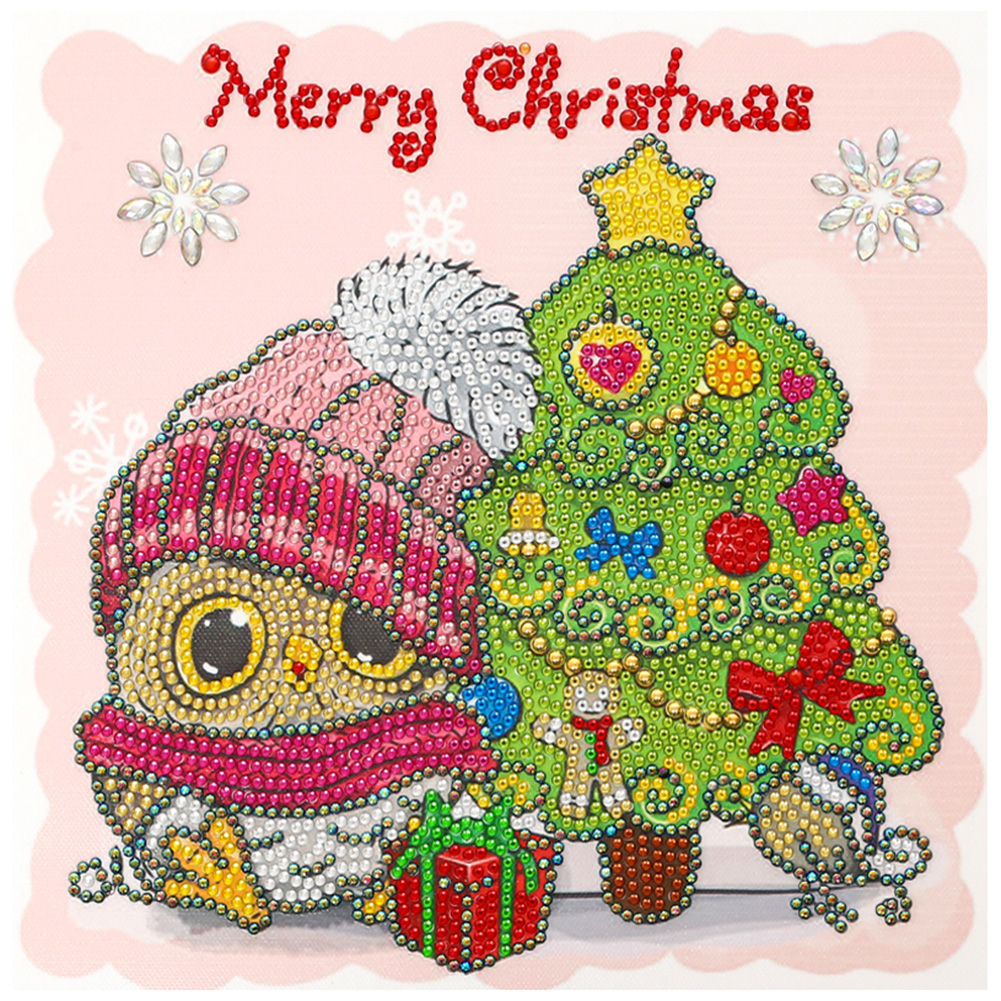 

Owl and Christmas Tree - Crystal Special Shaped Diamond Painting - 30*30CM, 501 Original
