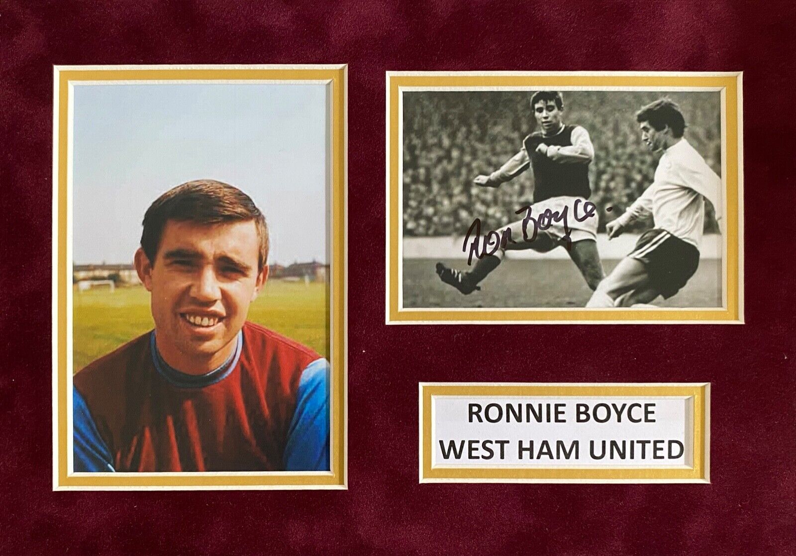 RONNIE BOYCE HAND SIGNED A4 MOUNTED Photo Poster painting DISPLAY WEST HAM UNITED AUTOGRAPH