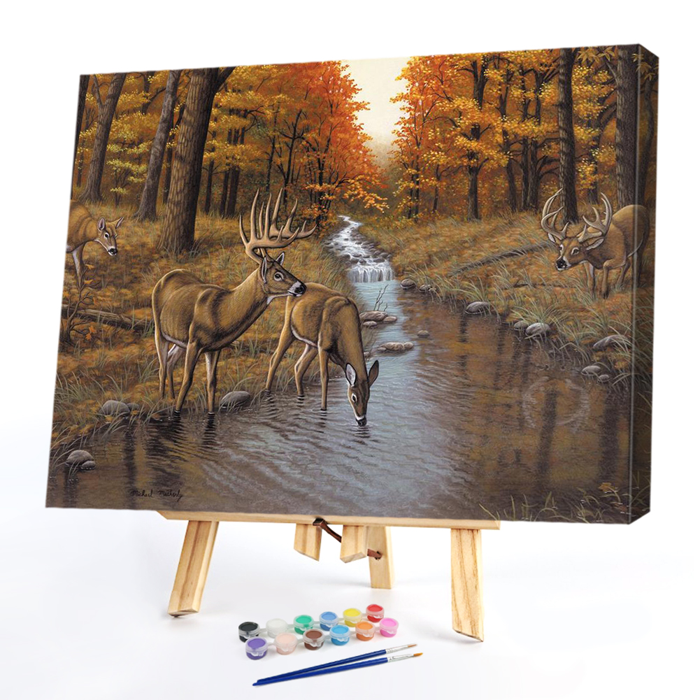 

50*40CM - Paint By Numbers - Fawn In The Forest, 501 Original