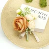 10PCS Wedding Bridal Groom Catering Ceremony Guests Corsage Boutonniere Wrist Bouquet Artificial Flower