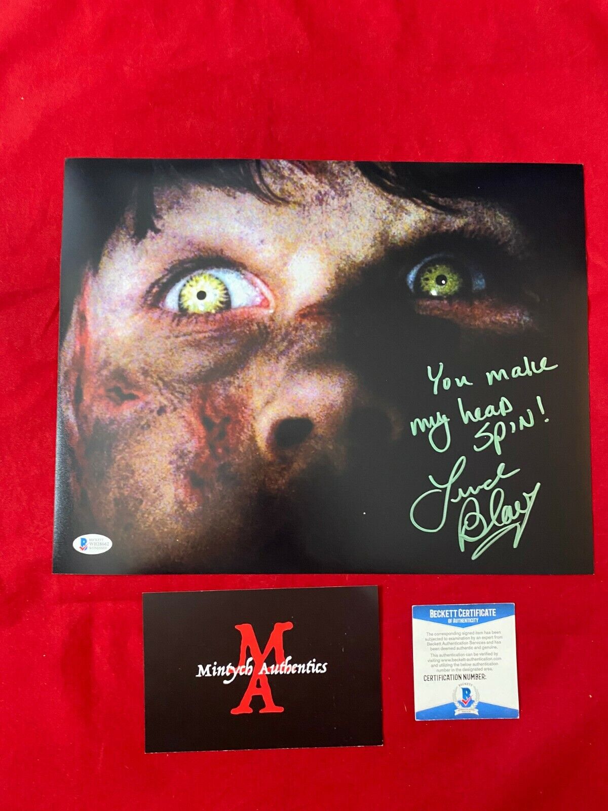 LINDA BLAIR AUTOGRAPHED SIGNED 11x14 Photo Poster painting! THE EXORCIST! REGAN! BECKETT COA!