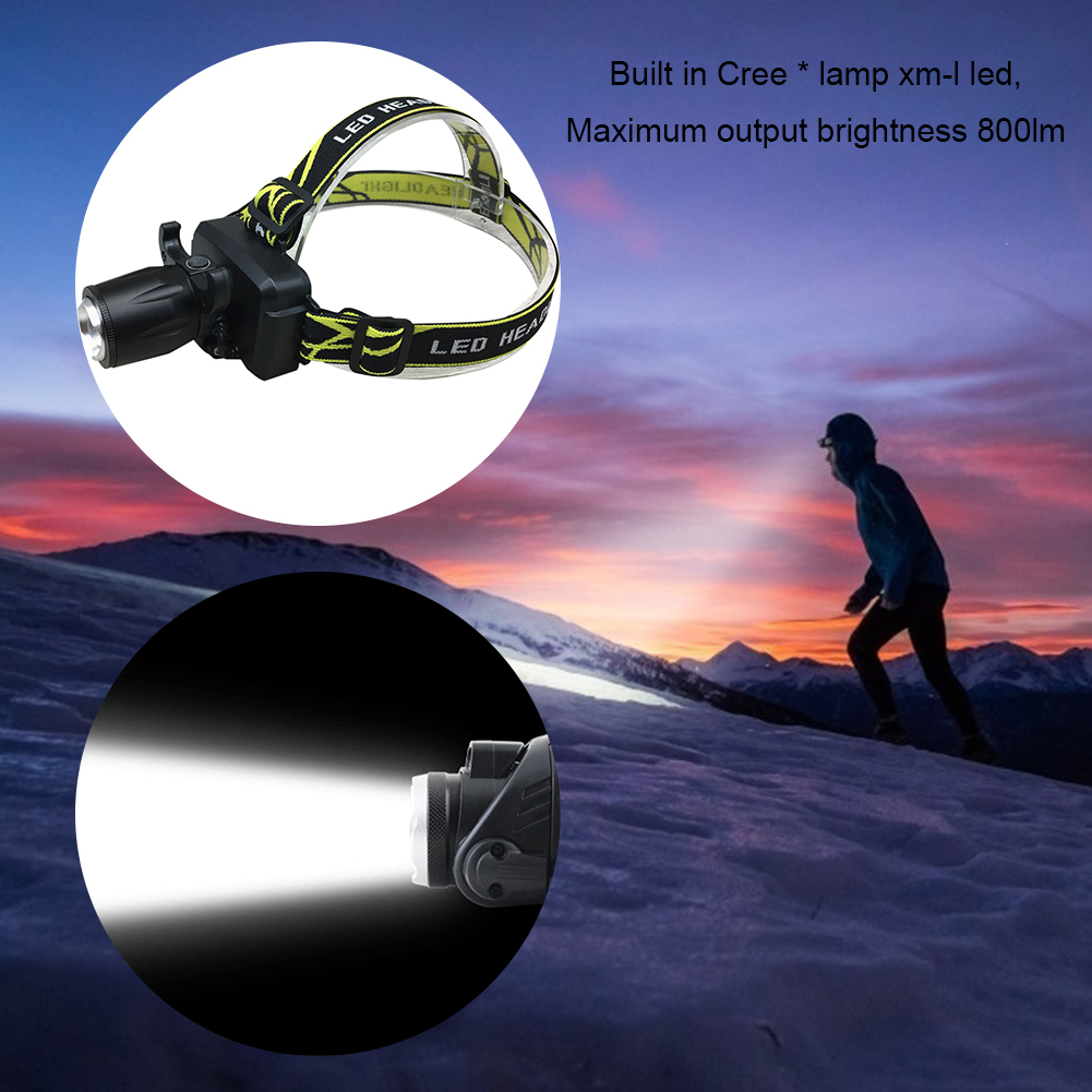 

800LM T6 LED Headlight Zoomable 3 Modes Torch Fishing Hunting Flashlight, 501 Original