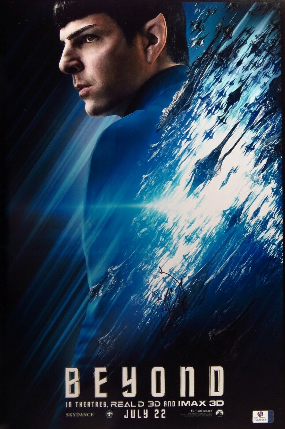 Zachery Quinto Signed Autographed 12X18 Photo Poster painting Star Trek Beyond Spock JSA T59412