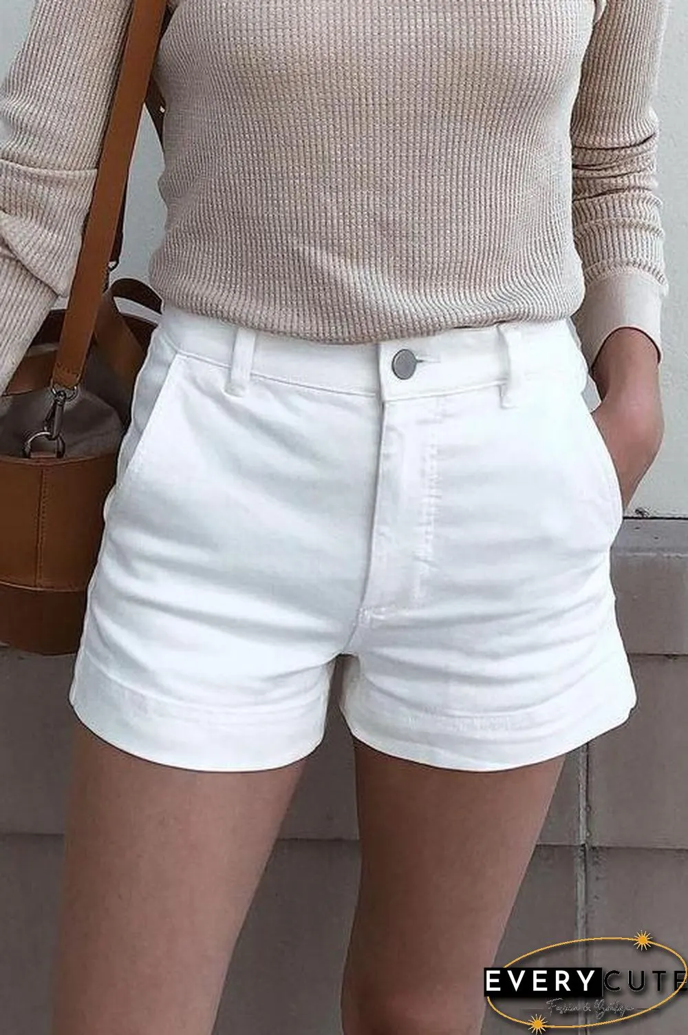 Classic Pocket High Waist Denim Shorts