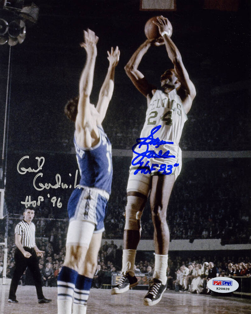 Gail Goodrich & Sam Jones DUAL SIGNED 8x10 Photo Poster painting + HOF PSA/DNA AUTOGRAPHED