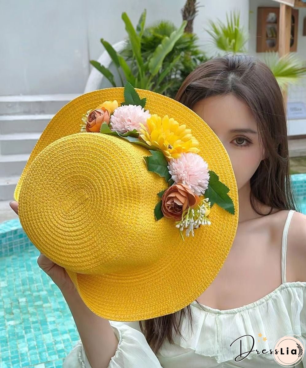 Vacation Style Fashionable Flower Shading Cloche Hat