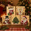 (20x20cm)Christmas Stocking Pearl Painting Art Kits With Inner Frame Pearl Gem Paintings Picture Arts Craft for Adults Beginners Home Wall Decor