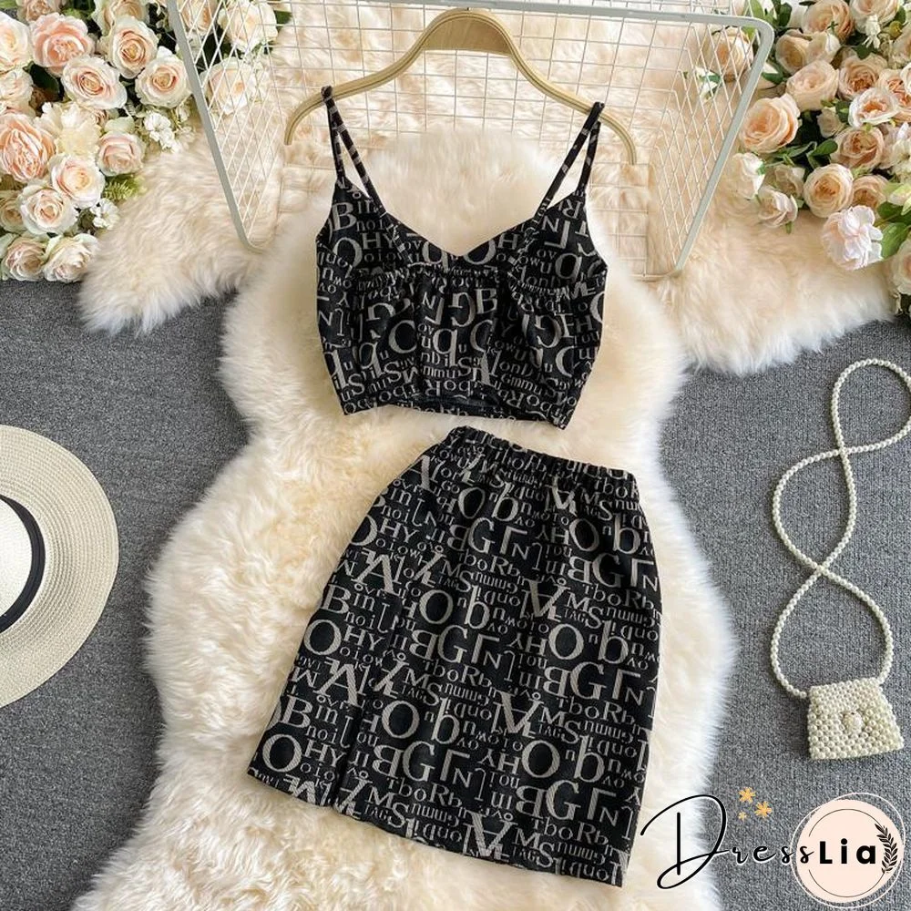 Fashion Letter Print Two-Piece Set P11588