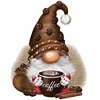 Kaffee Gnome - Rundbohrer Diamant Malerei - 30*30cm