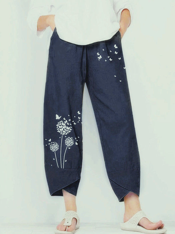 Women's Summer Casual Loose Graphic Printed Wide Leg Pants Casual Pants