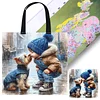 Boy And Dog-11CT DIY Stamped Cross Stitch Shopping Bag 40*40cm