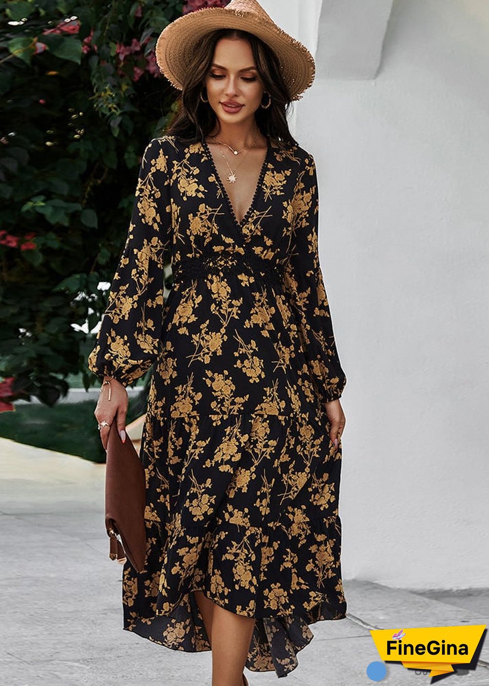 black boho bridesmaid dress