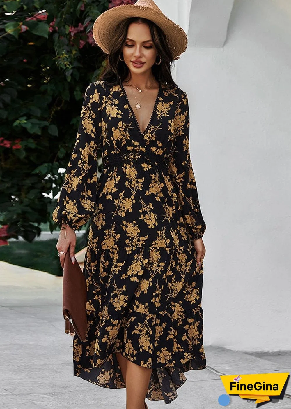 black boho bridesmaid dress