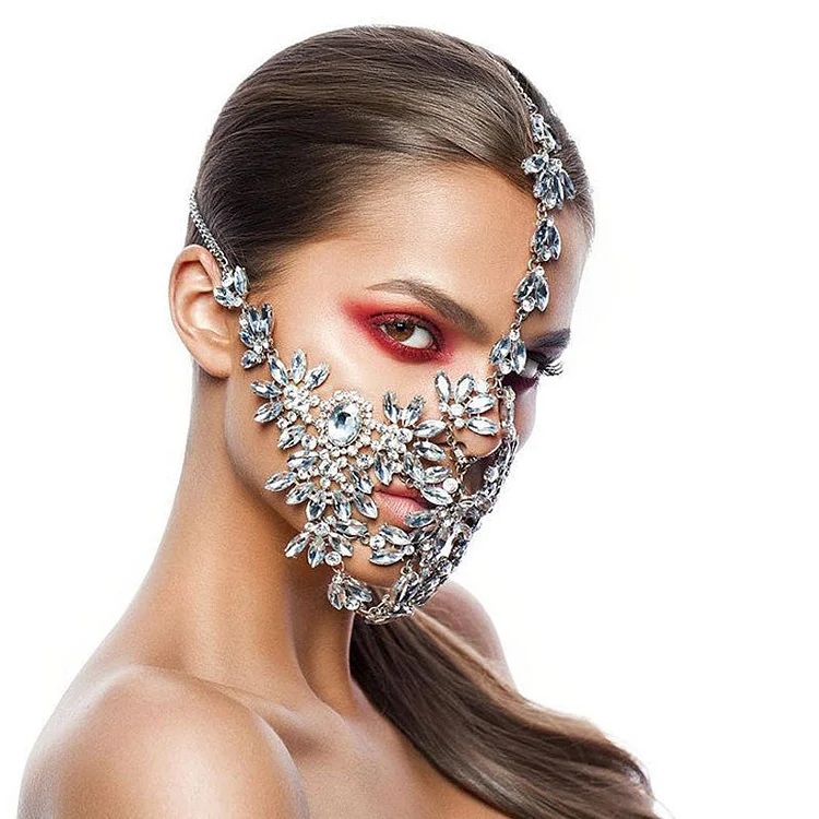 Flash Diamond Face Mask Halloween Mask For Party-elleschic